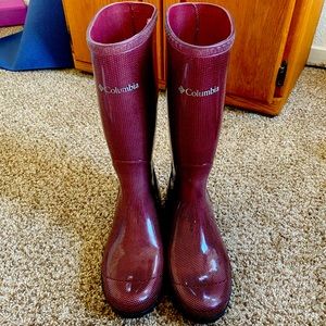 Women’s Columbia Rain Boots, Size 11, Plum
